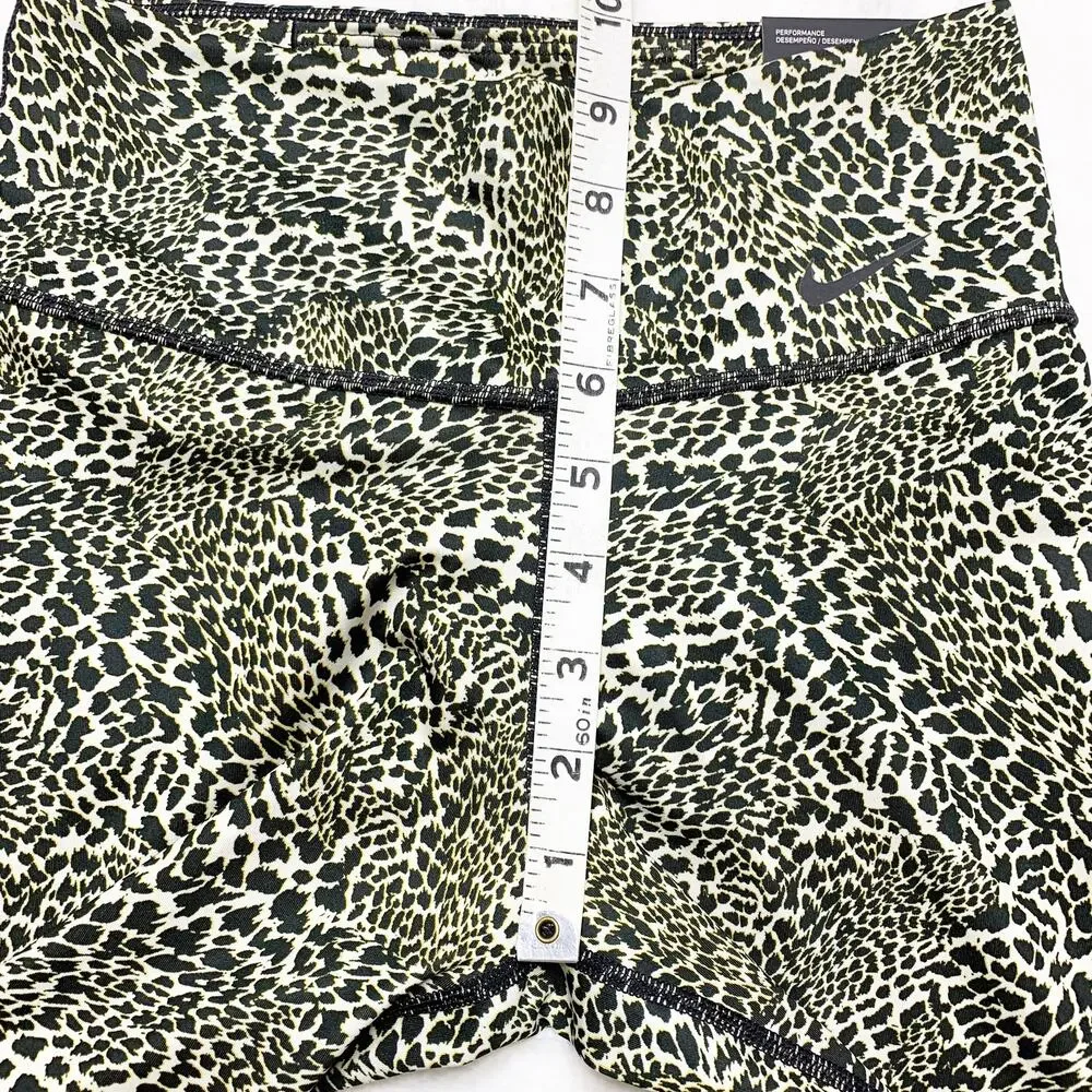 NIKE One Leopard Tights Black/Beige Animal Print Leggings NEW w Tags size XS